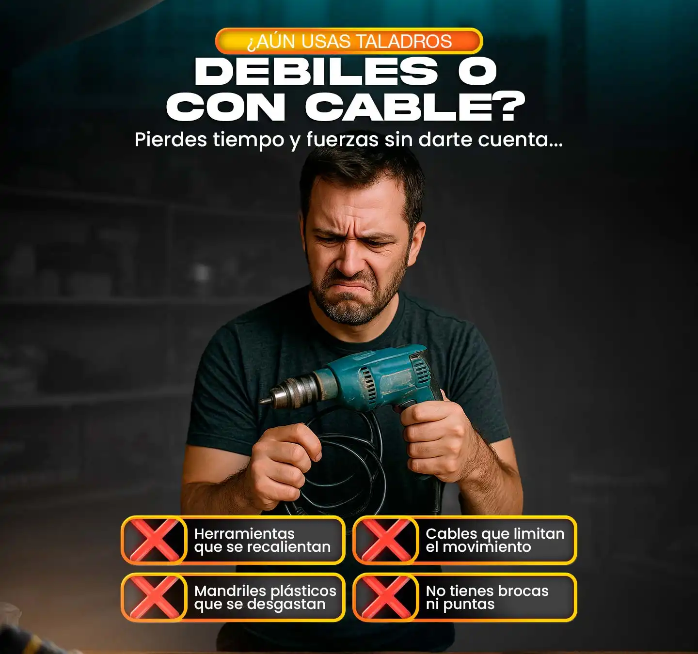 Problemas comunes en el taller resueltos con el Taladro inalámbrico con mandril metálico de 3/8.