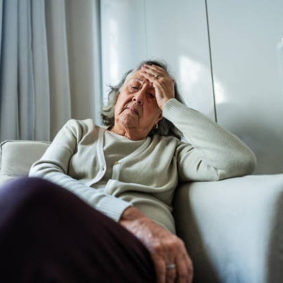 A woman waking up clearer in the morning