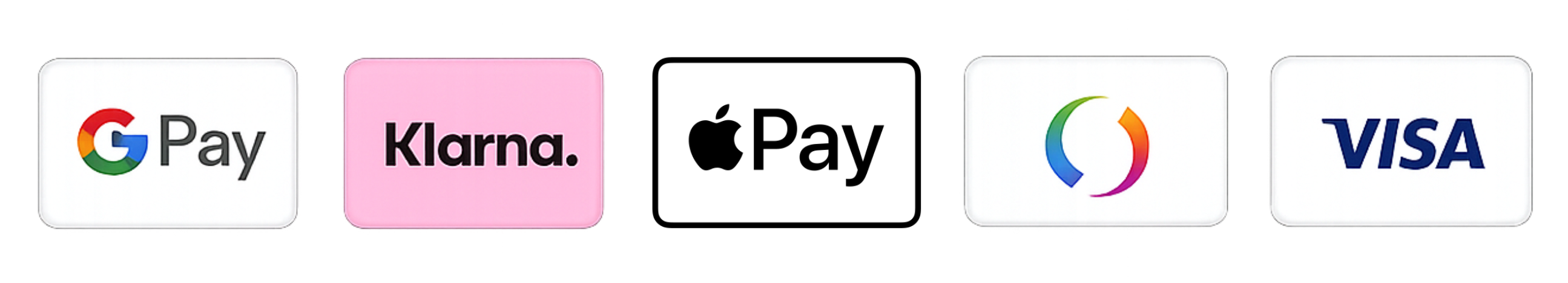 Säkra betalningsalternativ: Klarna, Swish, Apple Pay, Google Pay, VISA och Mastercard