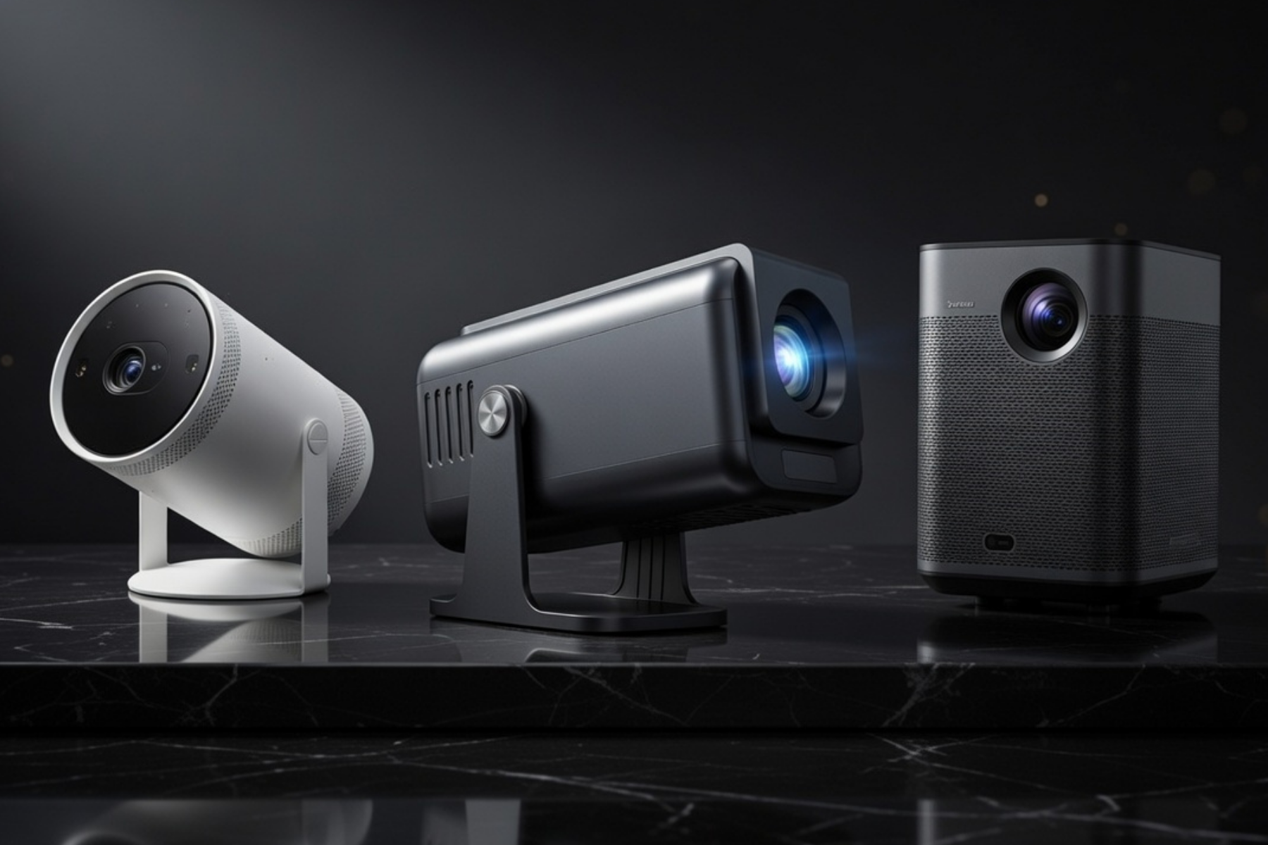 Jämförelse av bästa mini projektorer 2026: XGIMI HALO+, VISIONPRO 4X, SAMSUNG FREESTYLE GEN 2