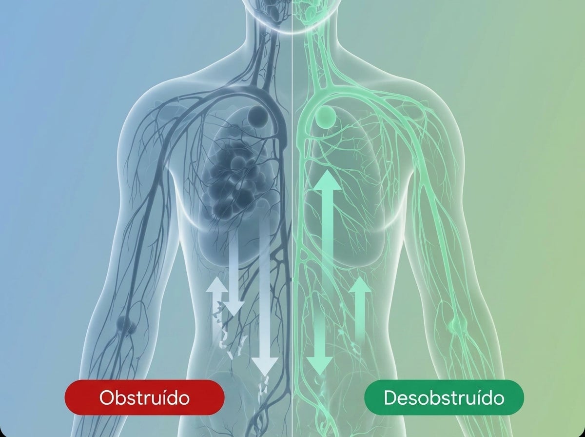Fluxo linfático - Bloqueado vs Fluindo