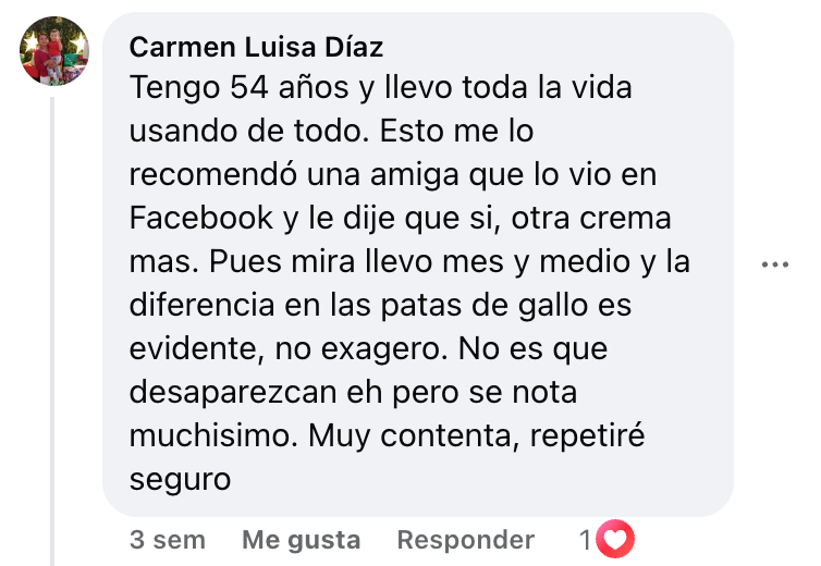 Comentario en redes sociales