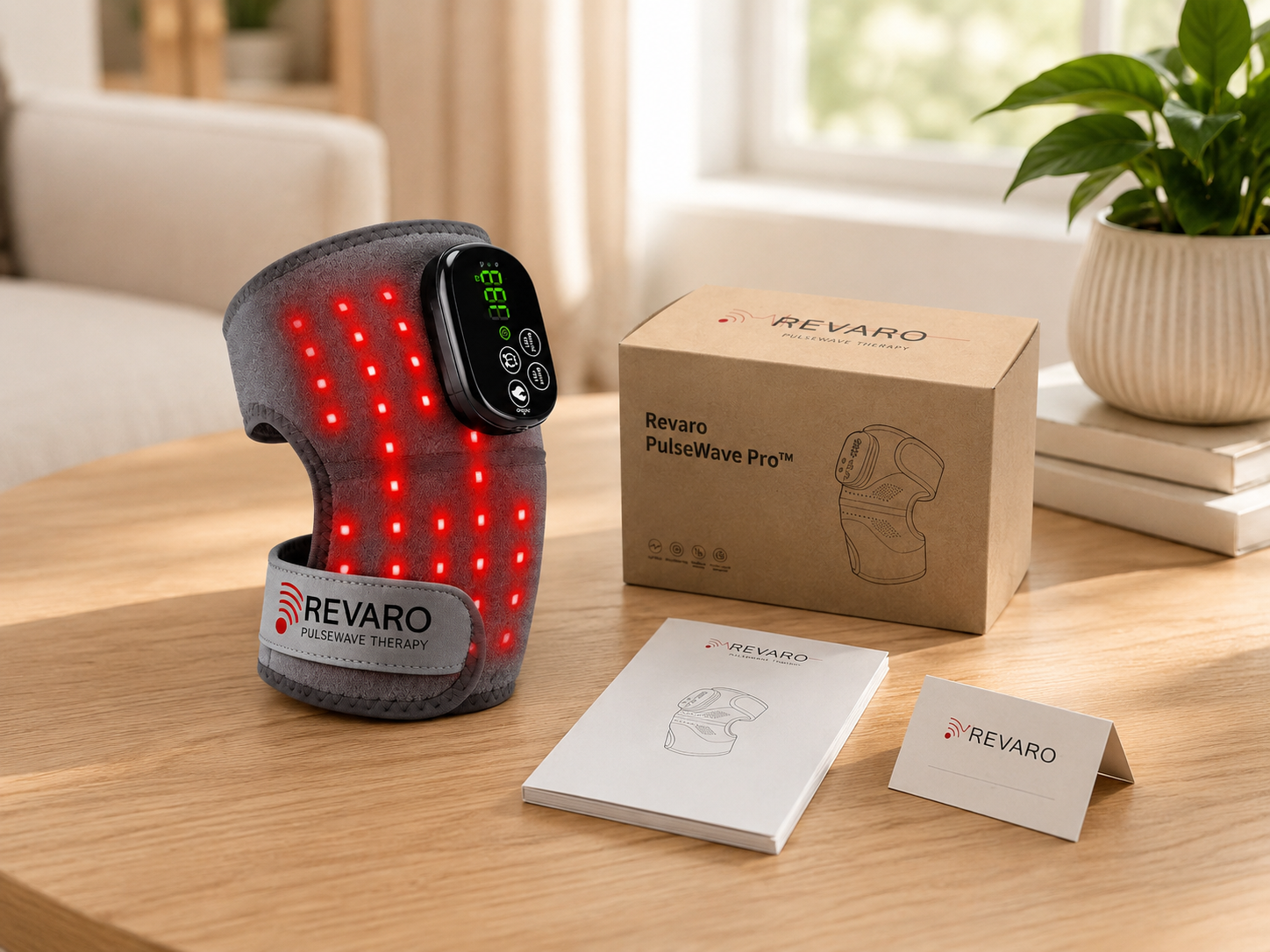 PulseWave Pro device close-up in an at-home recovery scene