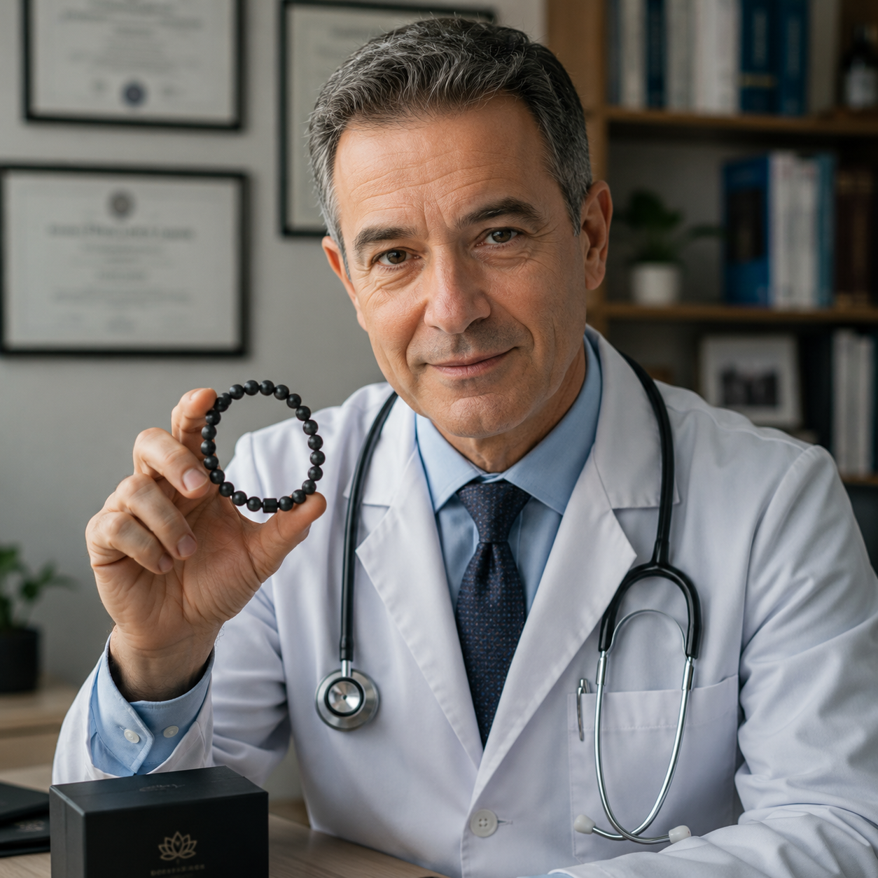 Doctor holding this bracelet
