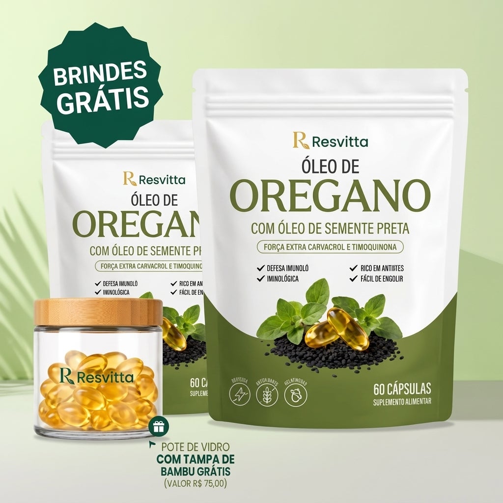 Resvitta Óleo de Orégano com Óleo de Semente Preta