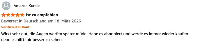 Verifizierter Kauf: Hilfe bei müden Augen