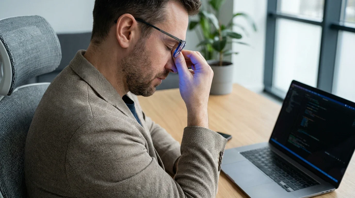 Müde, brennende Augen bei Bildschirmarbeit