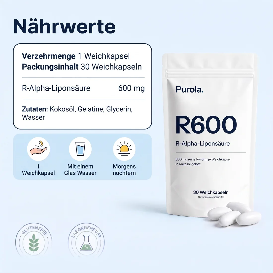Nährwerte, Zutaten und Einnahme von Purola R600