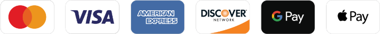 Visa, Mastercard, American Express, PayPal, Apple Pay and Google Pay accepted