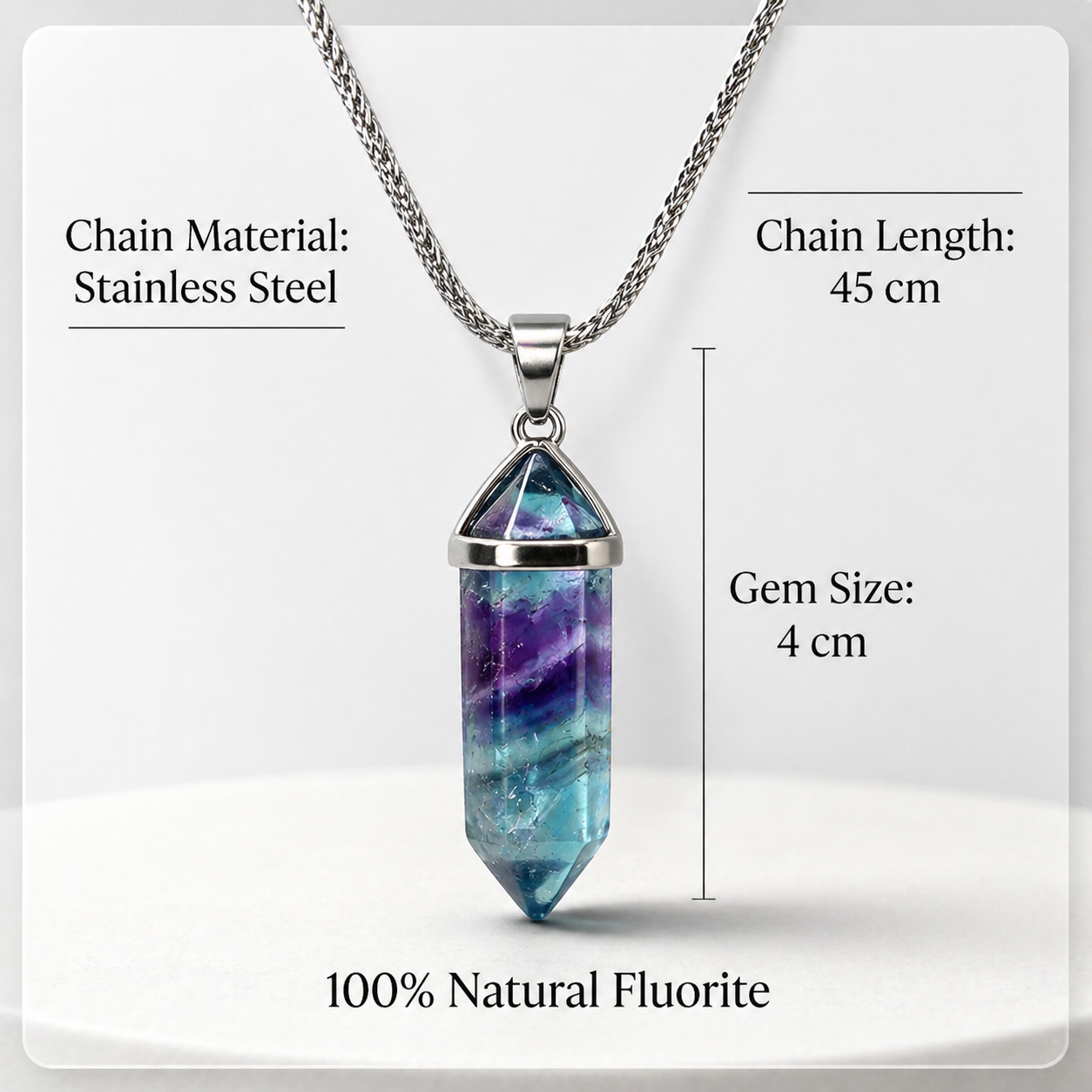 Fluorite necklace sizing guide