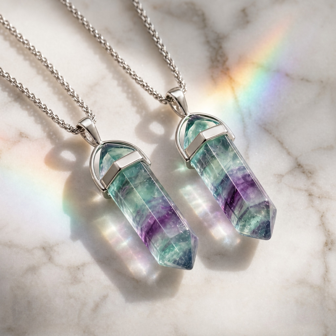 Two fluorite crystal necklaces BOGO offer image