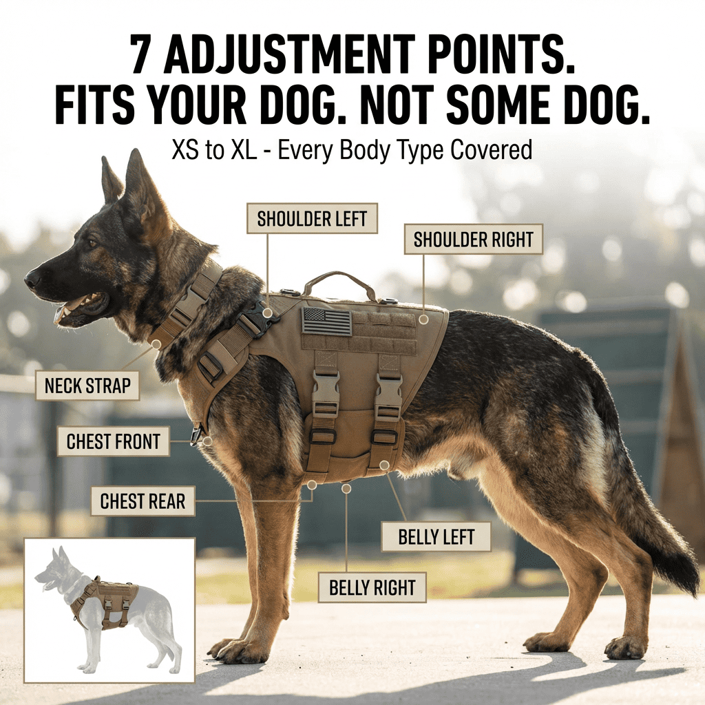 7 adjustment points - fits your dog not some dog