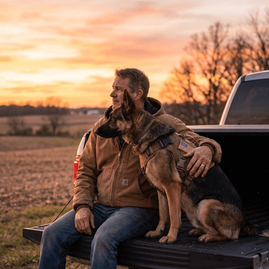 Sunset with dog
