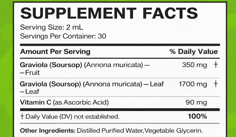 VitalSop Drops supplement facts