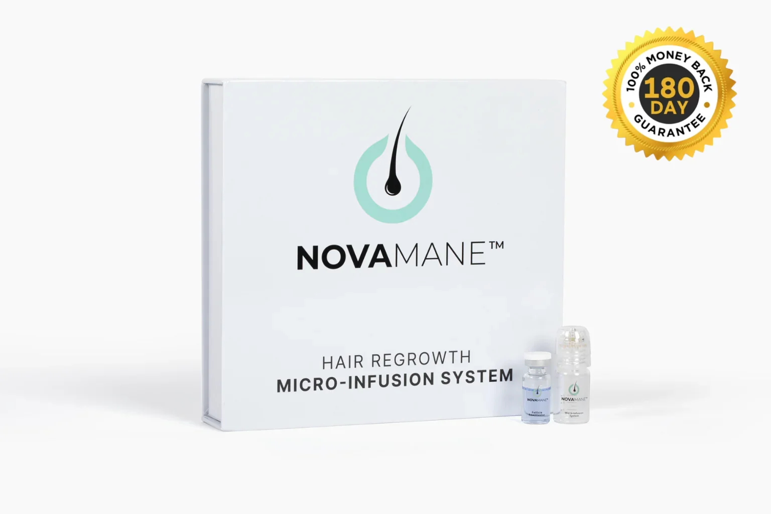 The NovaMane Hair Regrowth Micro-Infusion System: stamp and peptide serum