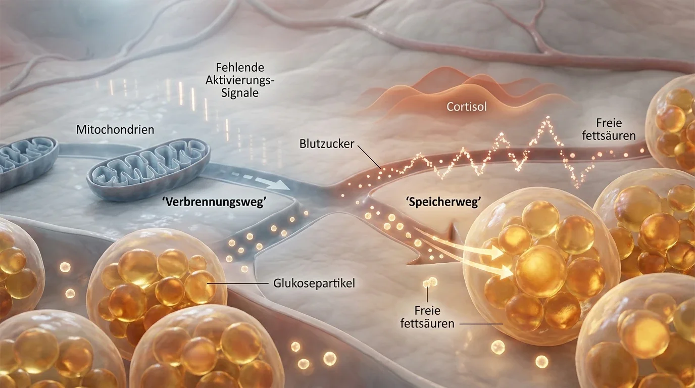 Illustration des zellulären Verbrennungs- und Speicherwegs