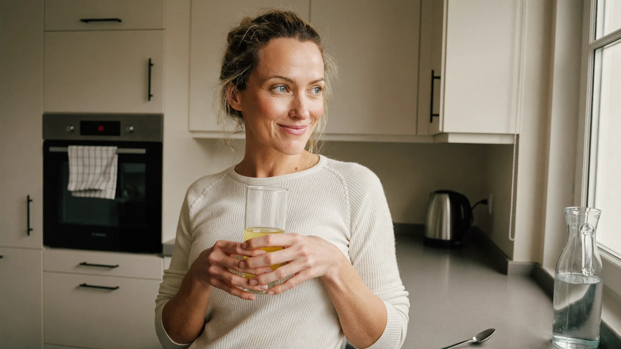 Katharina Weber mit ihrem morgendlichen metabolic Drink