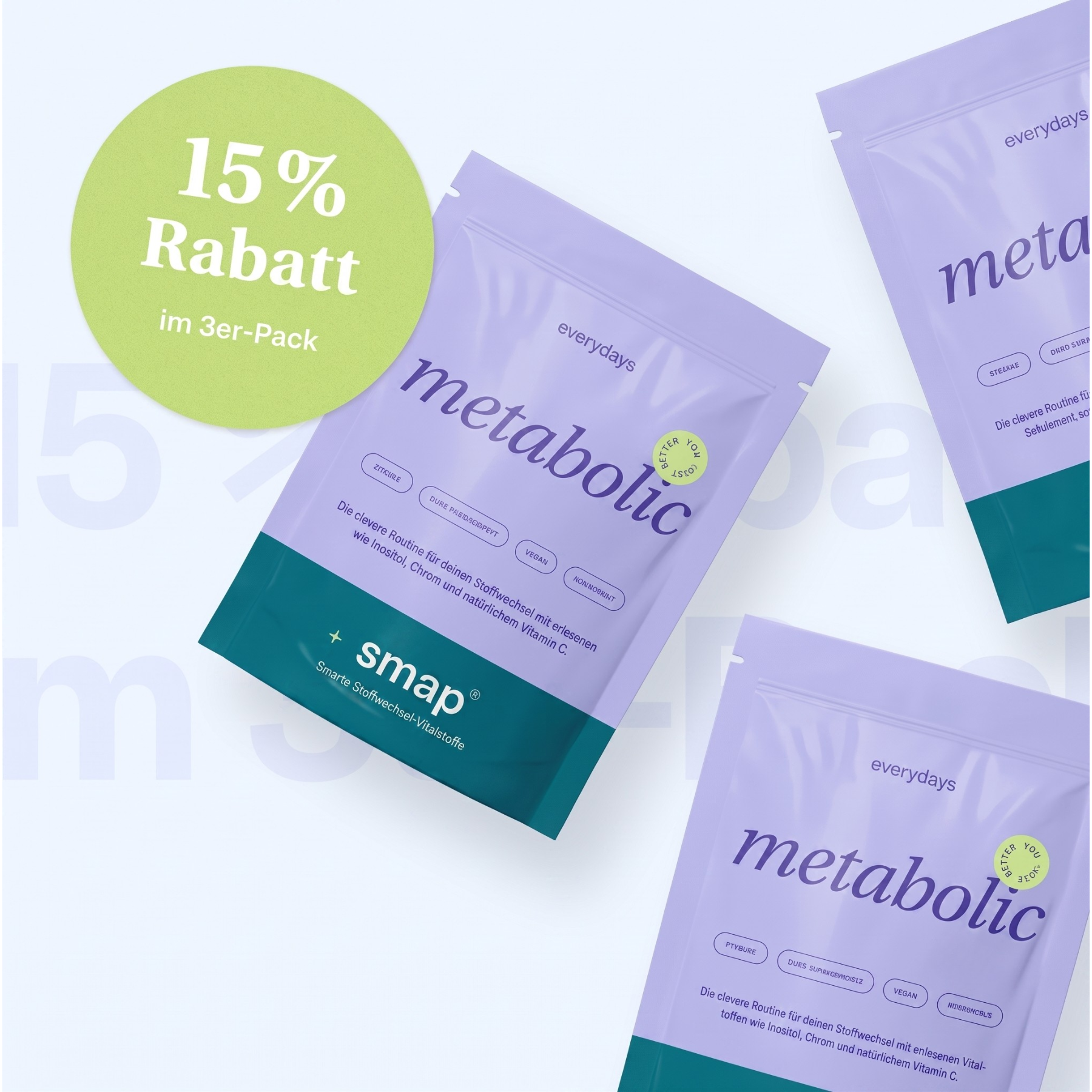 Drei-Monats-Paket metabolic plus smap mit 15 Prozent Rabatt