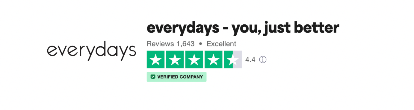 everydays Bewertung mit 4,4 von 5 Sternen und 1.643 Bewertungen