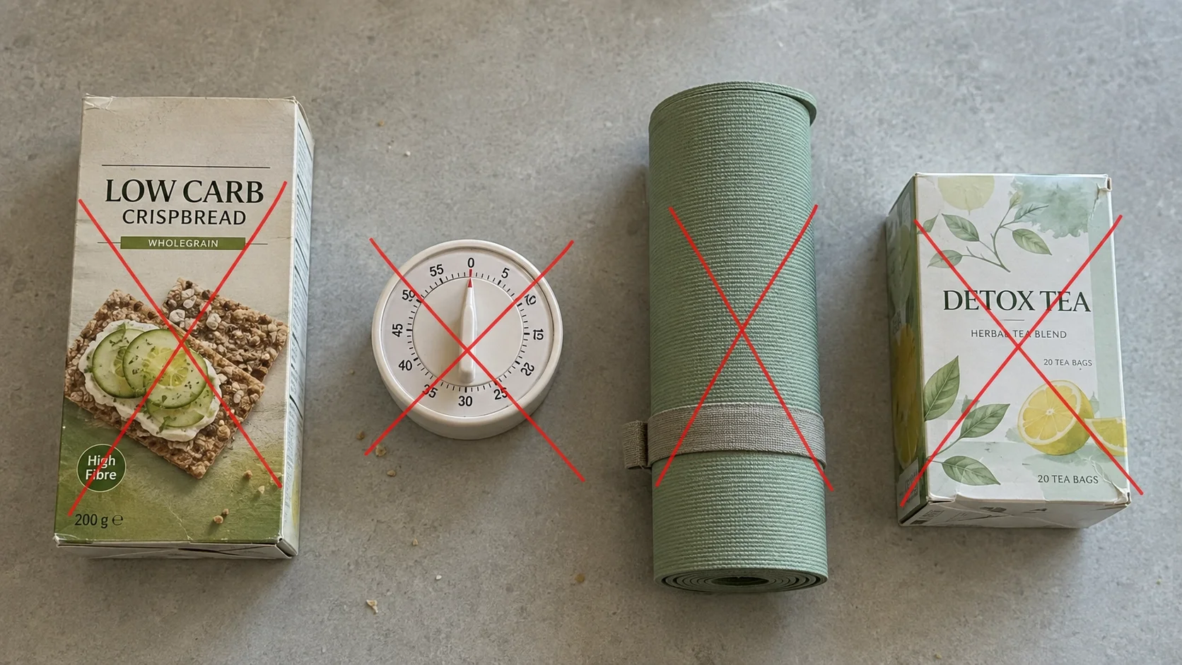Weniger Kohlenhydrate, Intervallfasten, Yoga und Entwässerungstee