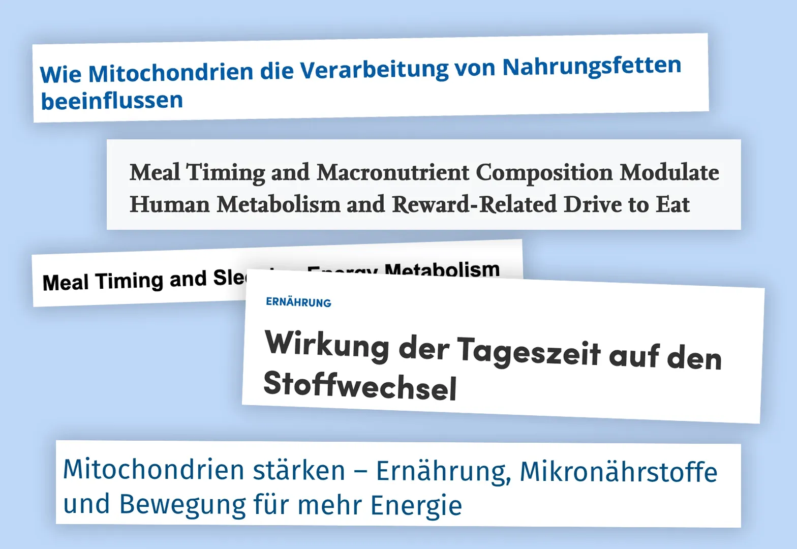 Studien und Fachbeiträge zu Tageszeit, Stoffwechsel und Mitochondrien