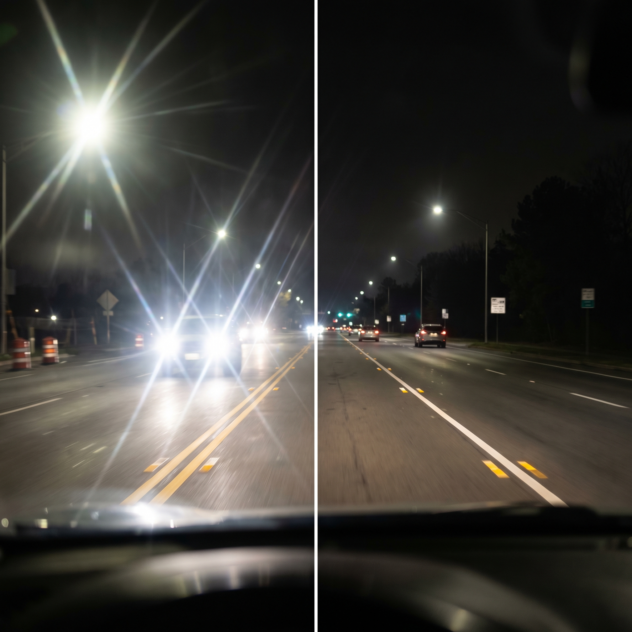 Night driving glare comparison