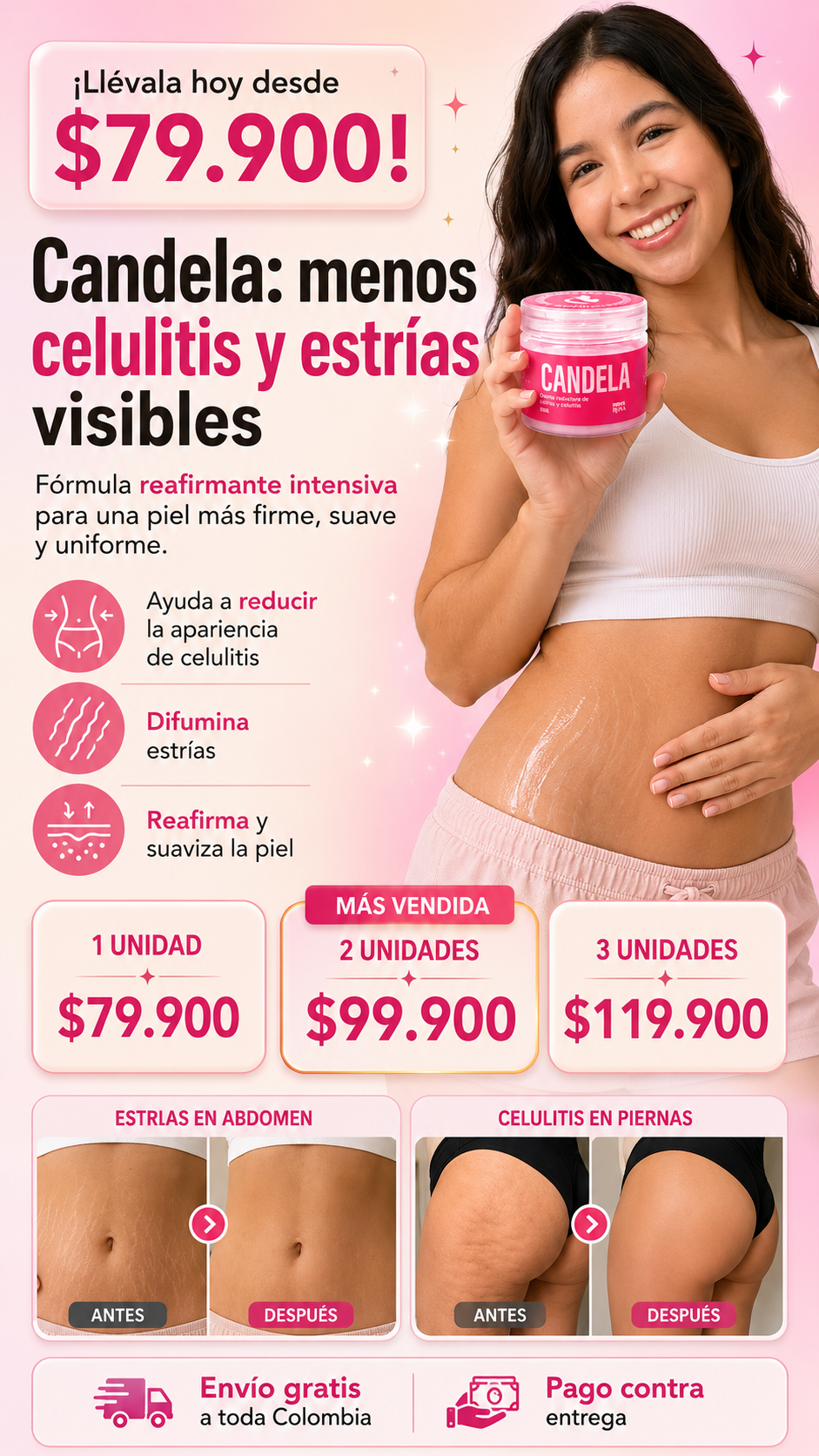 3 unidades crema Candela