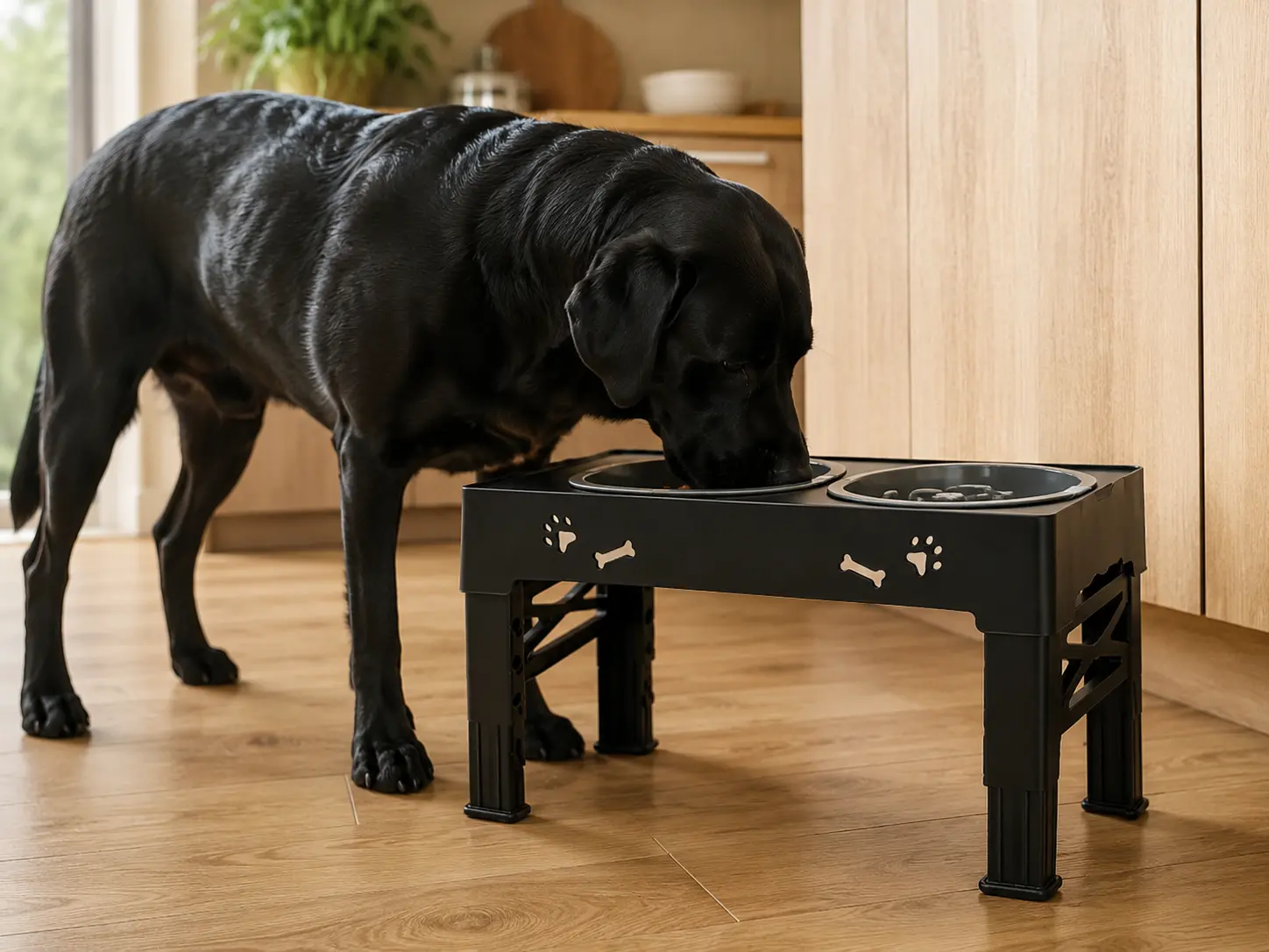 Golden retriever spiser roligt