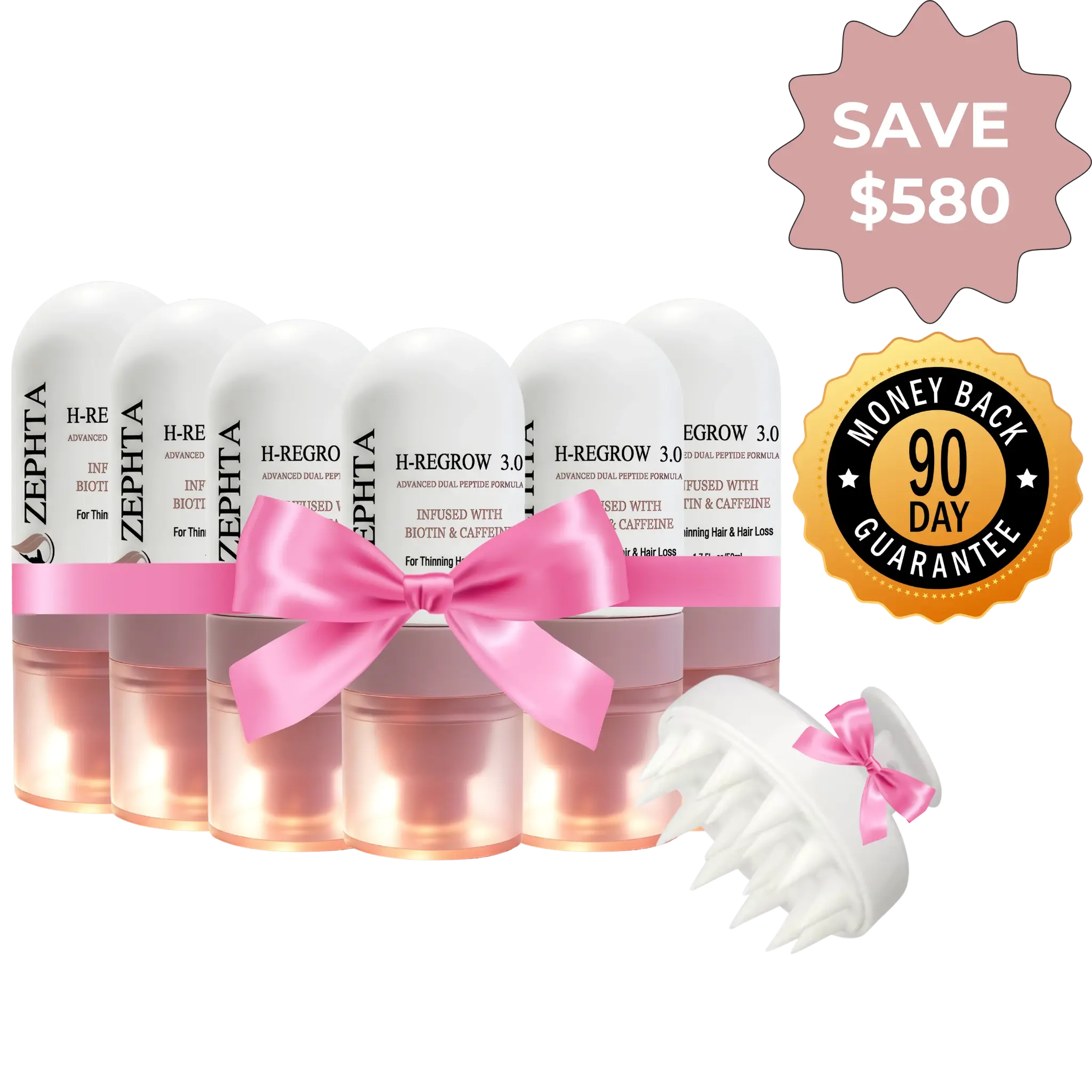 Zephta H-Regrow 3.0 six pack with free scalp massager