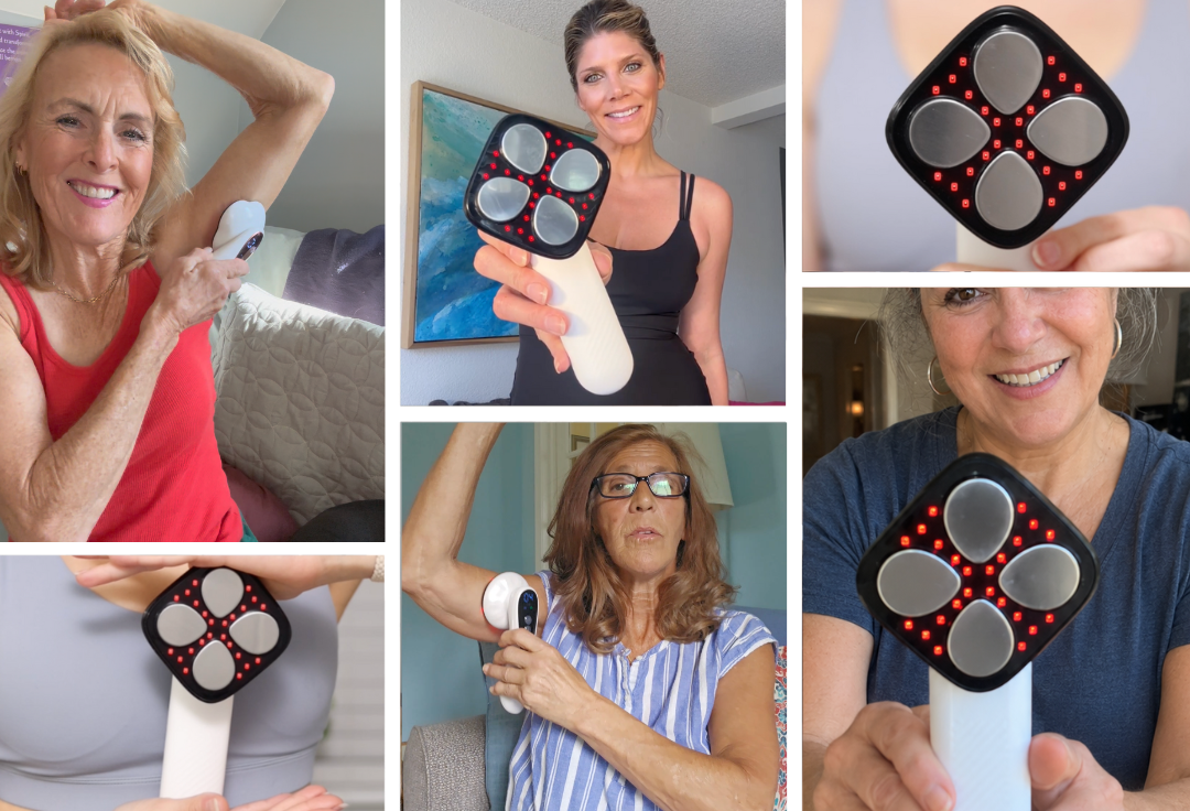 Customer photos showing women using Sonicfit and sharing results