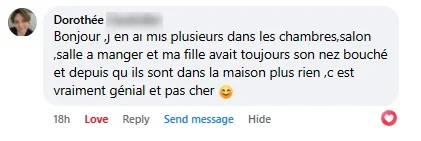 Commentaire Facebook de Dorothée sur Kora Air.