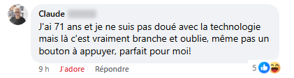 Commentaire Facebook de Claude.