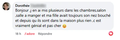 Commentaire Facebook de Dorothée sur Kora Air.