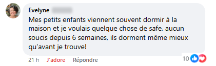 Commentaire Facebook d’Evelyne.