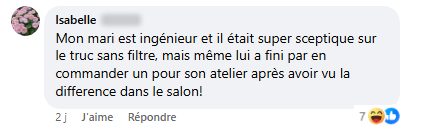 Commentaire Facebook d’Isabelle.