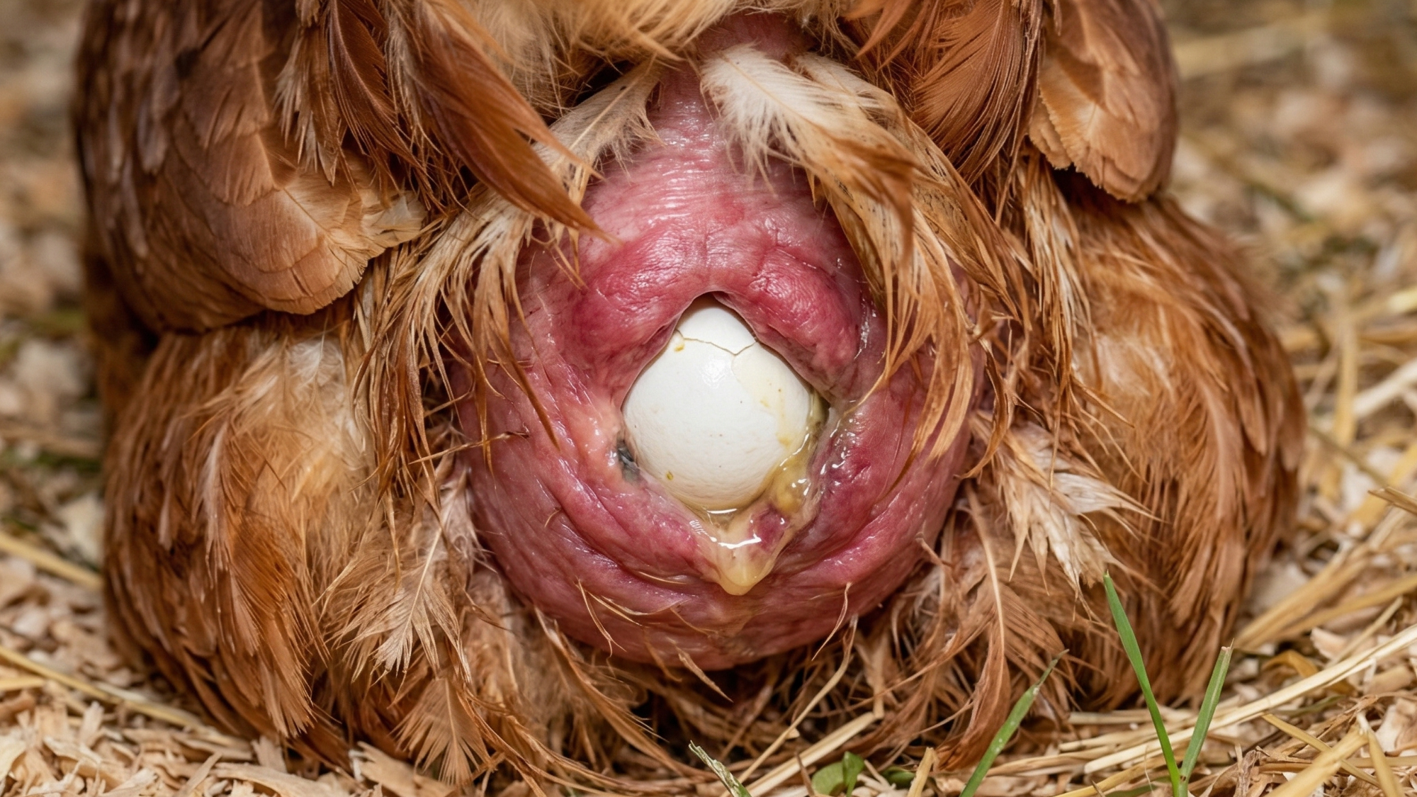 Egg bound hen