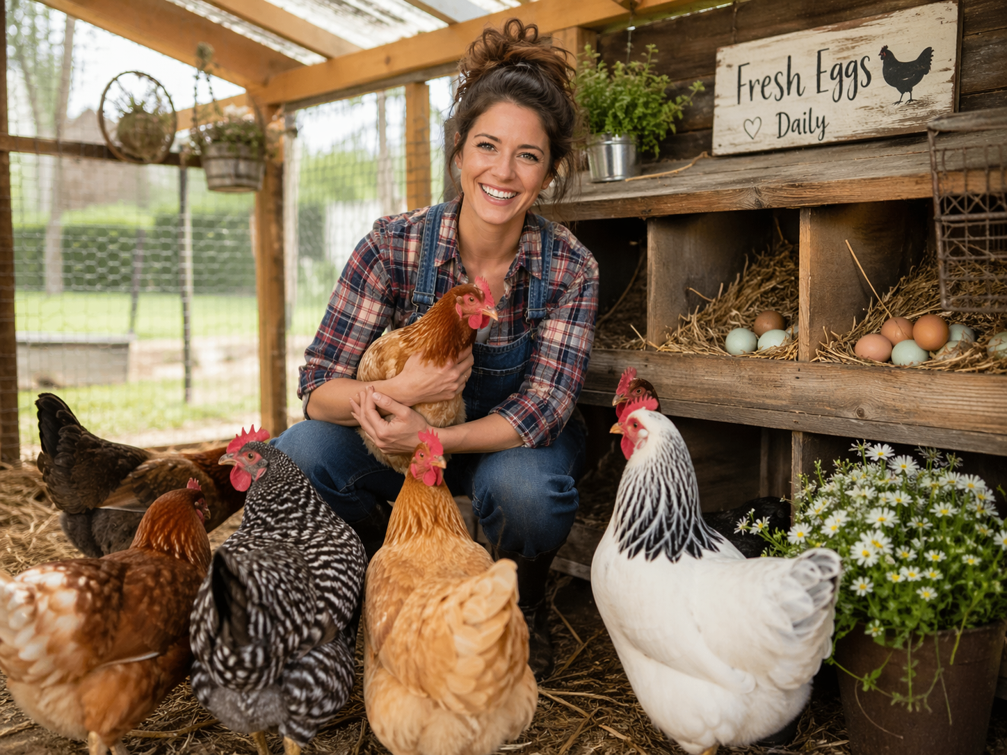 Happy healthy flock + fresh eggs