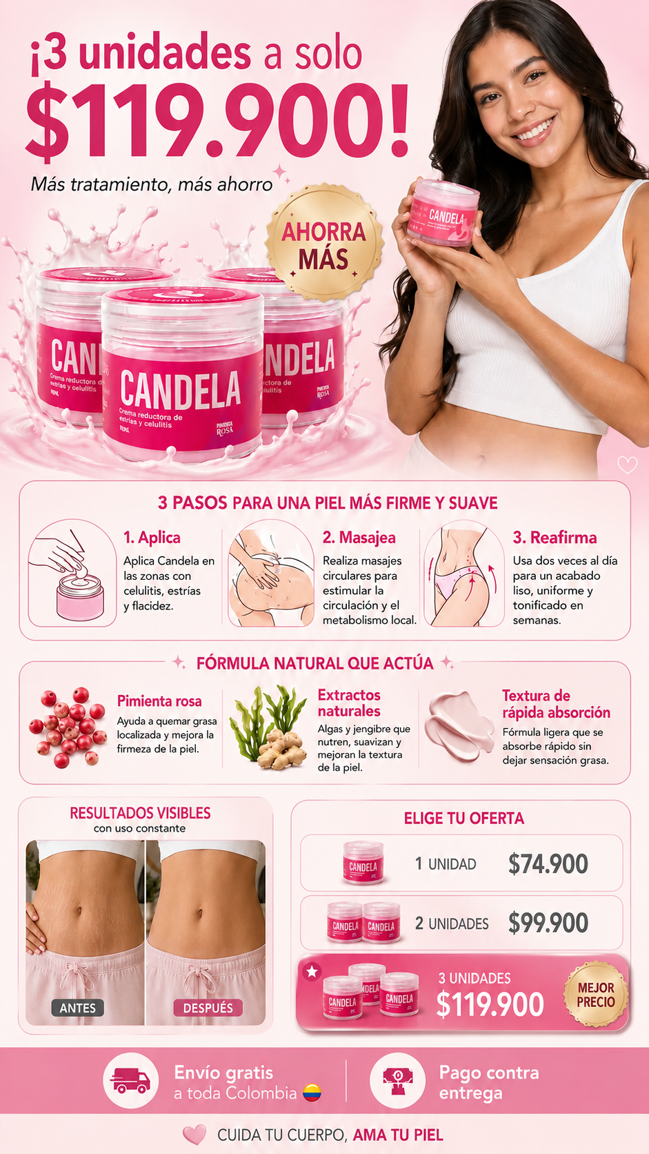 Crema Candela solución para estrías