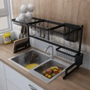 Organizador Escurridor de Platos de Acero Inoxidable (85cm)