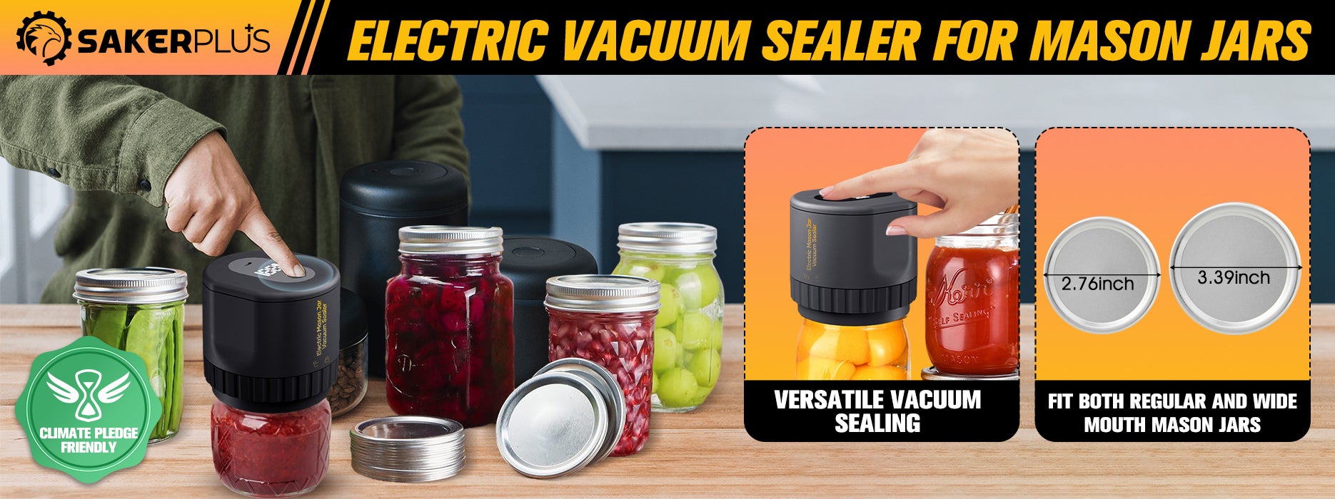 SAKER® Electric Vacuum Sealer For Mason Jars