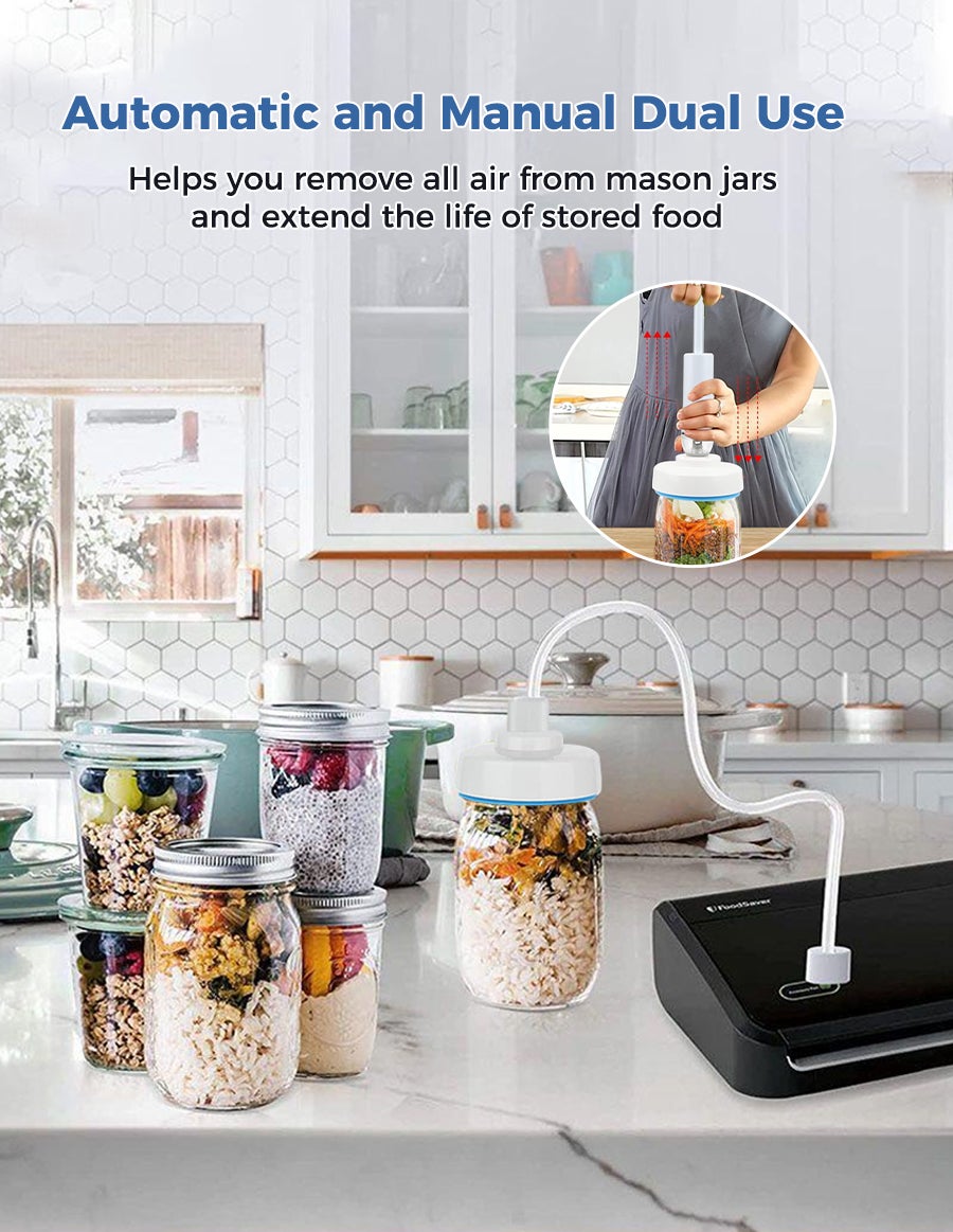 Mason Jar Vacuum Sealer, Electric Jar Sealer for Food Saver Vacuum