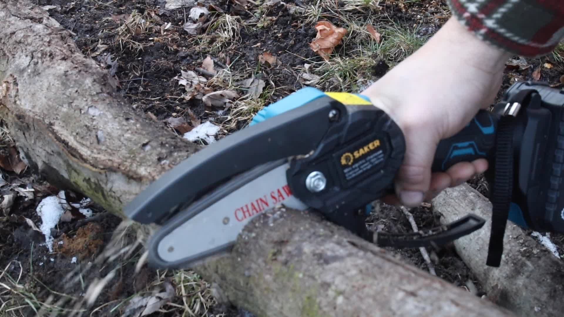 The Saker Mini Chainsaw Is the Best Electric Chainsaw—and It's 50% Off