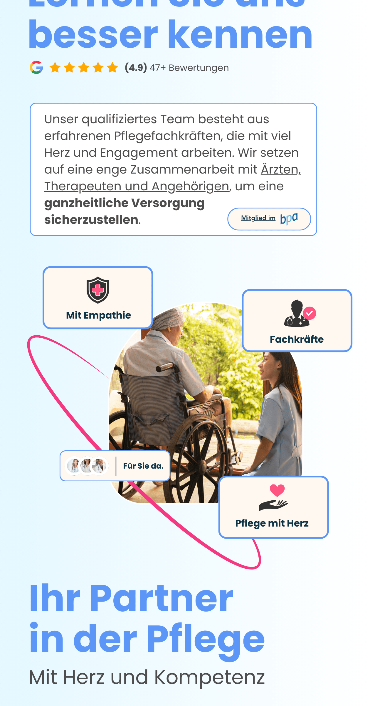 Professionelle Pflegekraft bietet Seniorenbetreuung in München – Avenia Pflegedienst