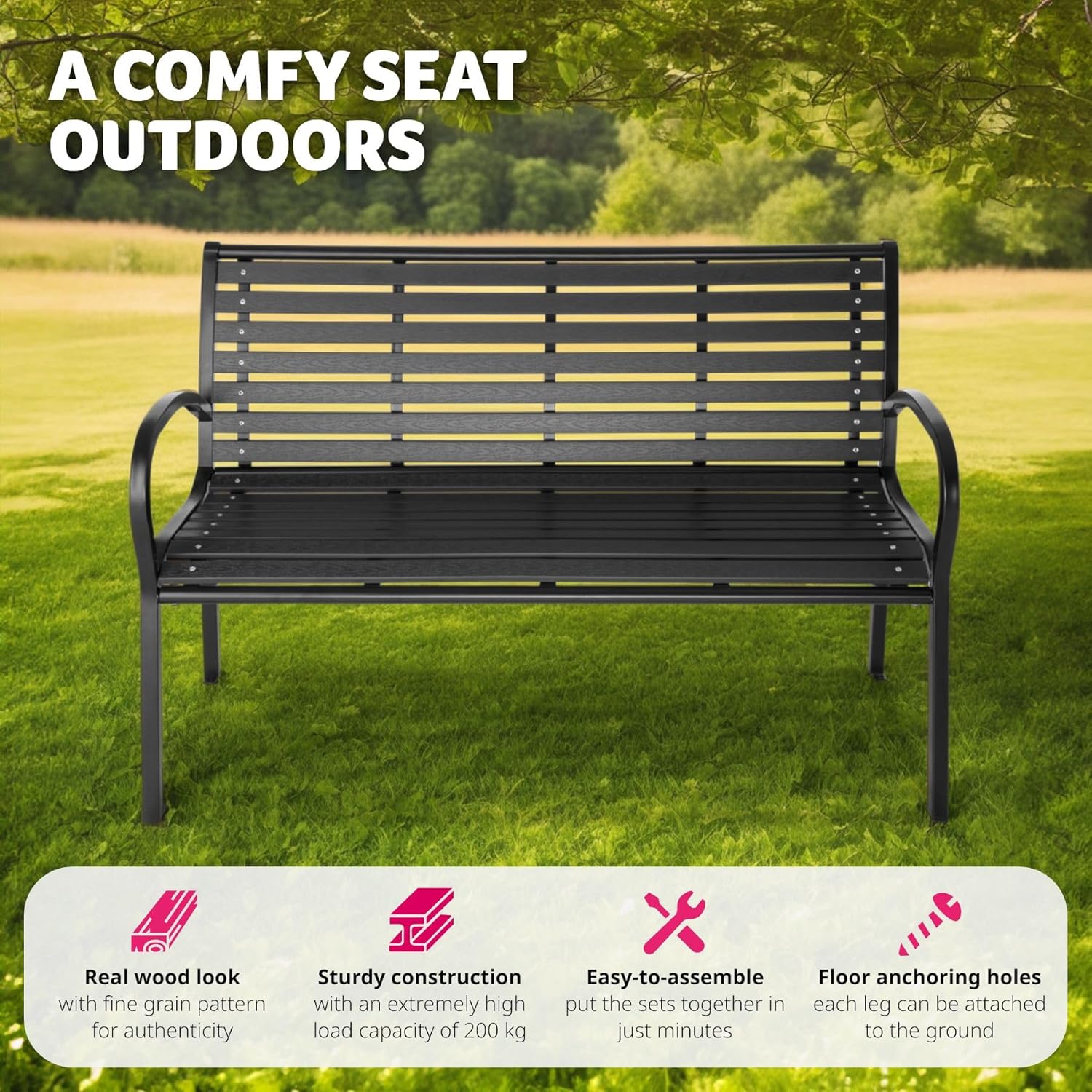 TecTake 3-Seater Garden Bench | Clearance Sale