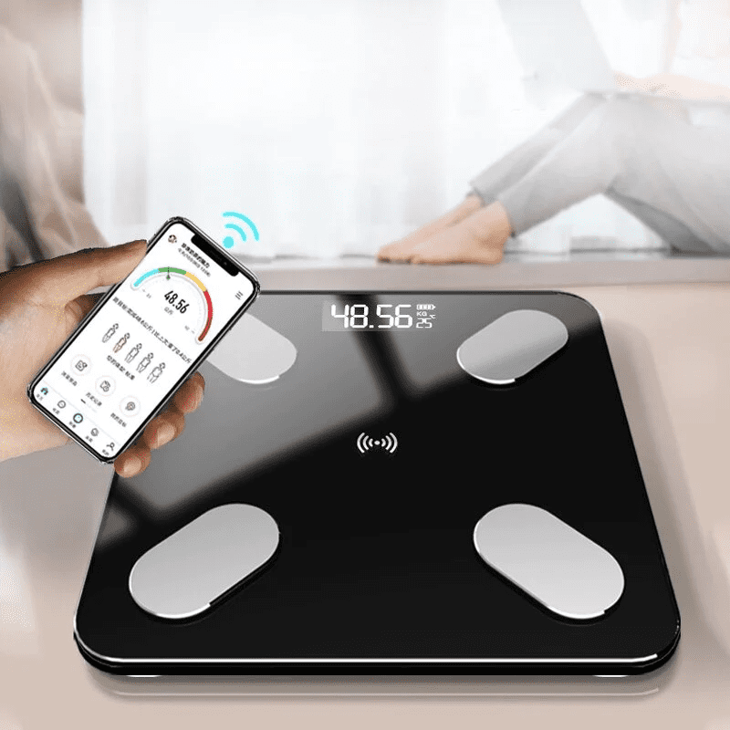 Básculas inteligentes IMC – Báscula digital de peso y grasa corporal –  Rastrea tu progreso de fitness con nuestra báscula analizadora corporal –