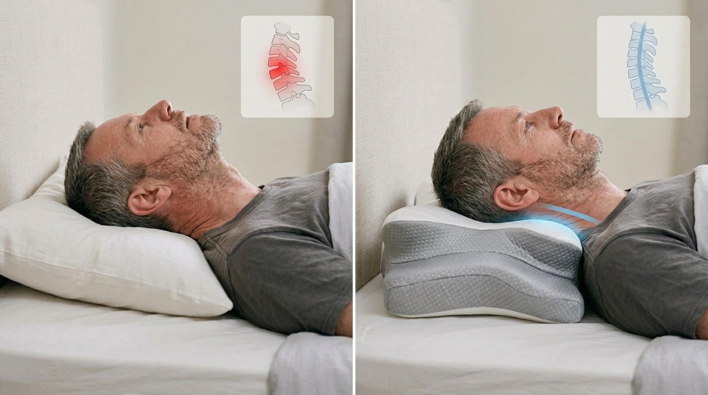 The Neck Therapy Pillow, butterfly shape with the hollow center