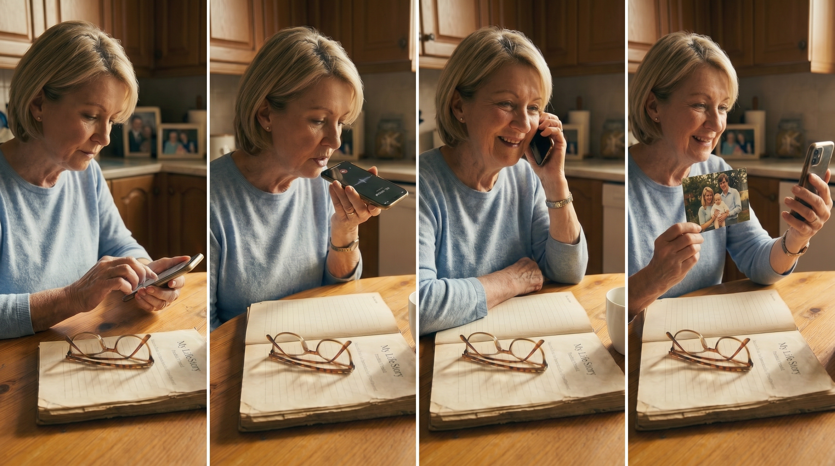 4 ways to share your story: write, record, video, or AI interview