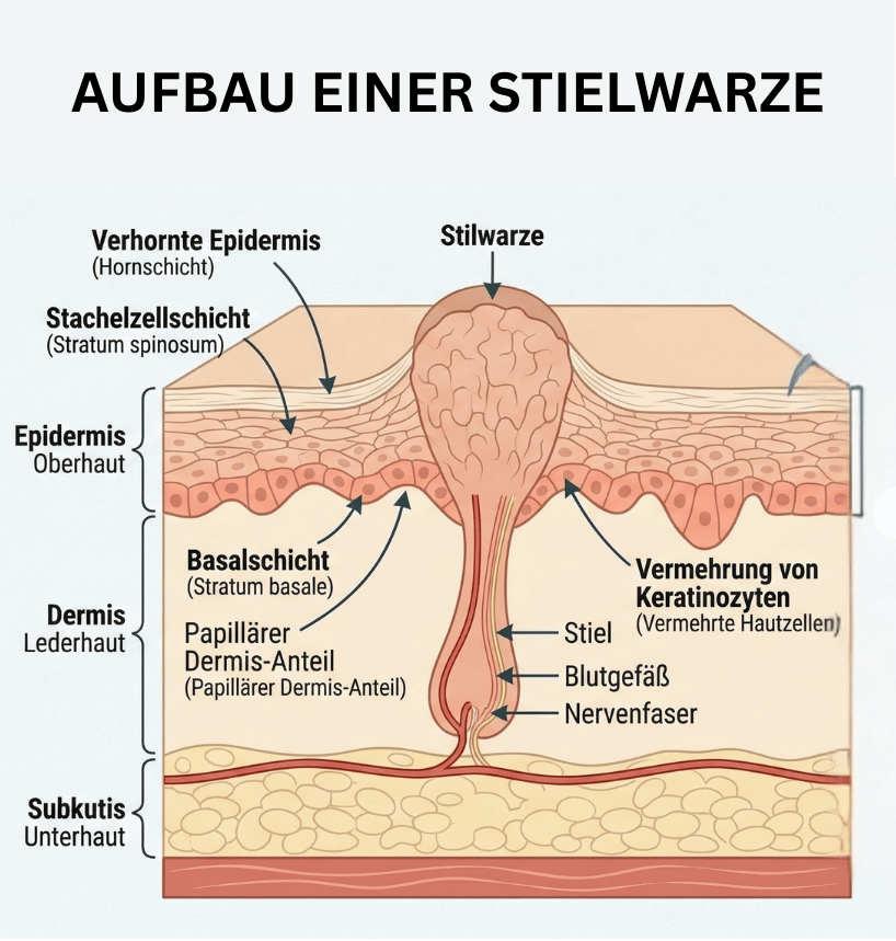 Nahaufnahme einer Stielwarze