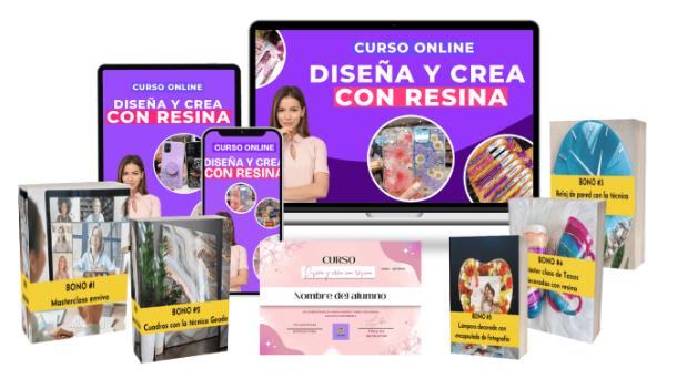 Curso Online Diseña y Crea con Resina más Bonos