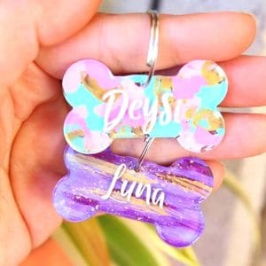 Placas para mascotas en forma de hueso personalizadas